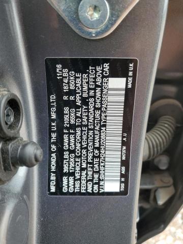 2017 Honda Civic მანქანა იყიდება აუქციონზე, vin: SHHFK7H24HU208834, აუქციონის ნომერი: 85207695