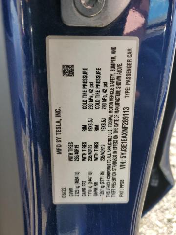 Продажа на аукционе авто 2022 Tesla Model 3, vin: 5YJ3E1EAXNF289113, номер лота: 90947185