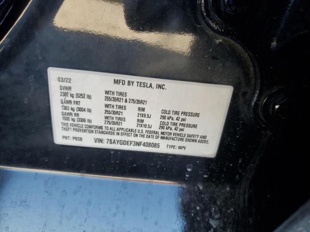 Продажа на аукционе авто 2022 Tesla Model Y, vin: 7SAYGDEF3NF408085, номер лота: 86462525