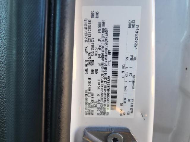 86303145 :رقم المزاد ، 1FMCU0G98HUB35829 vin ، 2017 Ford Escape مزاد بيع