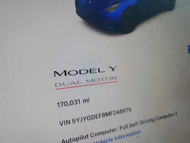 Aukcja sprzedaży 2021 Tesla Model Y, vin: 5YJYGDEF8MF248975, numer aukcji: 90882315
