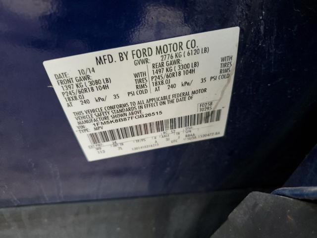 Продаж на аукціоні авто 2015 Ford Explorer, vin: 1FM5K8B87FGB26515, номер лоту: 91021665