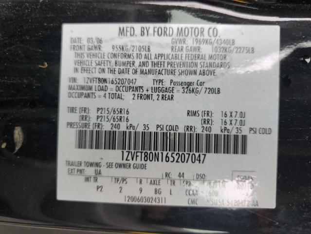 85732265 :رقم المزاد ، 1ZVFT80N165207047 vin ، 2006 Ford Mustang مزاد بيع
