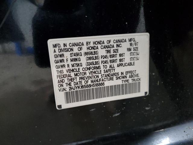 Aukcja sprzedaży 2008 Honda Ridgeline Rtl, vin: 2HJYK16588H518866, numer aukcji: 82481485