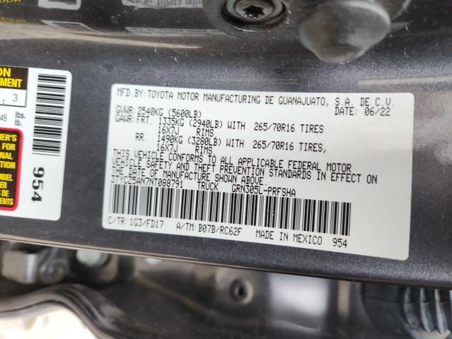 89919725 :رقم المزاد ، 3TYCZ5AN7NT088791 vin ، 2022 Toyota Tacoma مزاد بيع