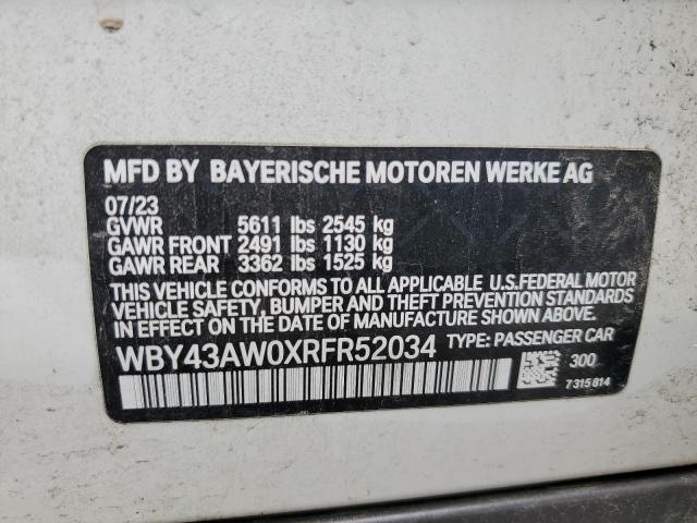 Продаж на аукціоні авто 2024 Bmw I4 Edrive 35, vin: WBY43AW0XRFR52034, номер лоту: 85535075
