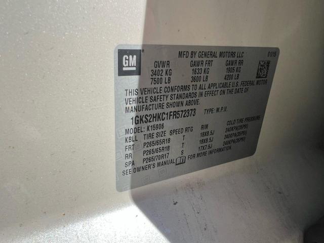 86259245 :رقم المزاد ، 1GKS2HKC1FR572373 vin ، 2015 Gmc Yukon Xl K مزاد بيع