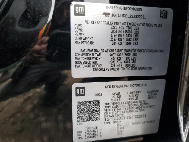 Aukcja sprzedaży 2025 Gmc Sierra, vin: 1GTUUDEL2SZ322931, numer aukcji: 89486015