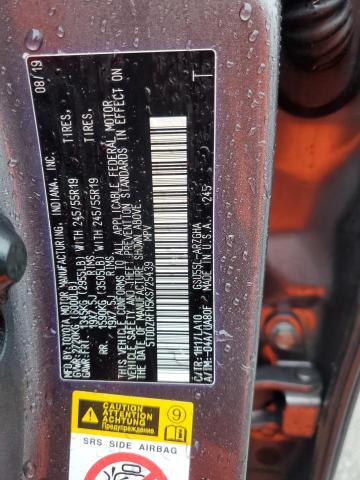 Aukcja sprzedaży 2019 Toyota Highlander, vin: 5TDDZRFH5KS725439, numer aukcji: 90363475
