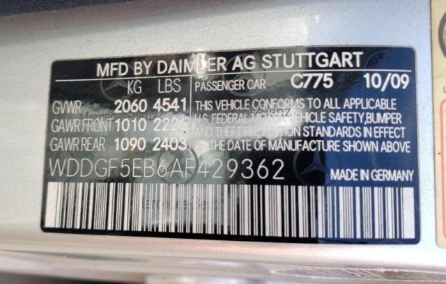 Aukcja sprzedaży 2010 Mercedes-benz C, vin: WDDGF5EB6AF429362, numer aukcji: 87120455