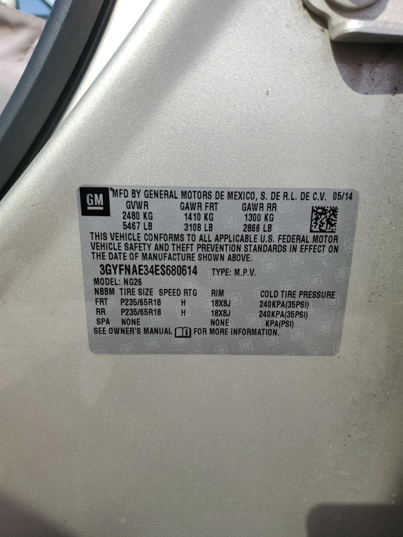 Продаж на аукціоні авто 2014 Cadillac Srx, vin: 3GYFNAE34ES680614, номер лоту: 89806785
