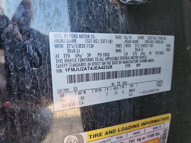 2018 Ford Expedition მანქანა იყიდება აუქციონზე, vin: 1FMJU2AT4JEA42328, აუქციონის ნომერი: 86813485
