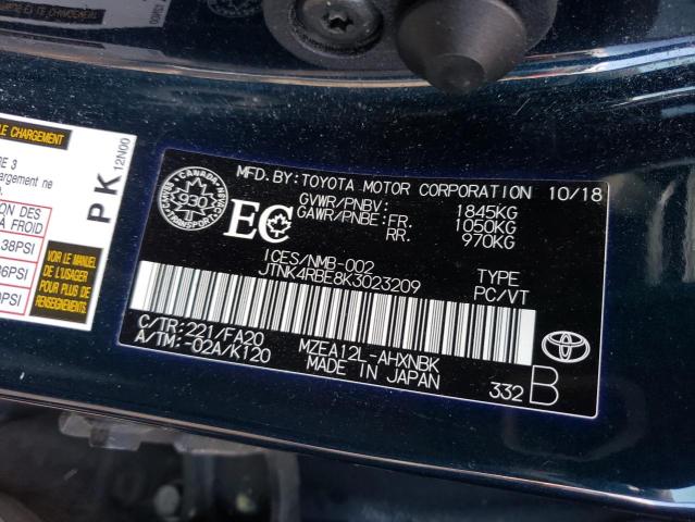 Aukcja sprzedaży 2019 Toyota Corolla Se, vin: JTNK4RBE8K3023209, numer aukcji: 89486195