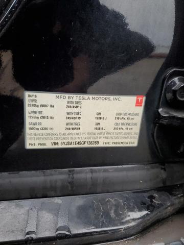 86040095 :رقم المزاد ، 5YJSA1E45GF136269 vin ، 2016 Tesla Model S مزاد بيع
