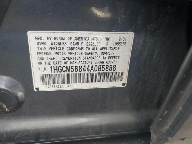 Продаж на аукціоні авто 2004 Honda Accord, vin: 1HGCM56844A085888, номер лоту: 89869655