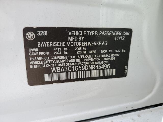 Продажа на аукционе авто 2013 Bmw 328, vin: WBA3C1G59DNR45496, номер лота: 91091085