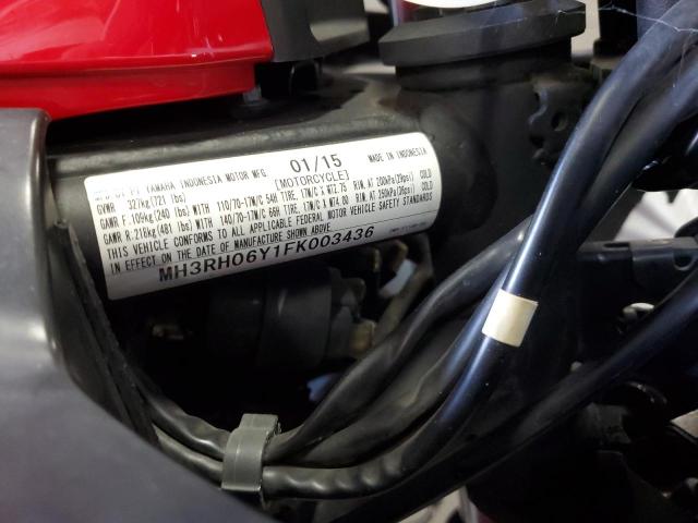 2015 Yamaha Yzfr3 მანქანა იყიდება აუქციონზე, vin: MH3RH06Y1FK003436, აუქციონის ნომერი: 87232705