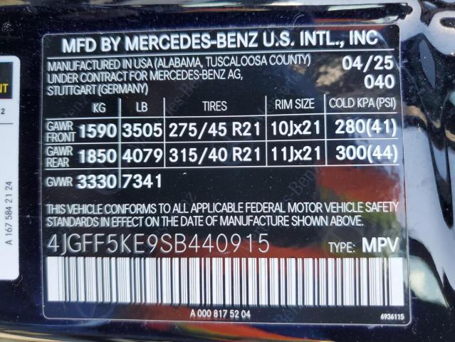 Aukcja sprzedaży 2025 Mercedes-benz Gls, vin: 4JGFF5KE9SB440915, numer aukcji: 87200285
