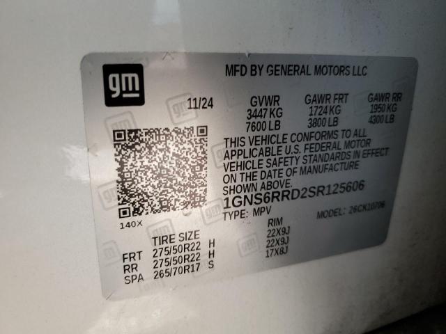 Продажа на аукционе авто 2025 Chevrolet Tahoe, vin: 1GNS6RRD2SR125606, номер лота: 86405985