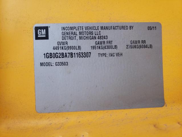 Продаж на аукціоні авто 2011 Chevrolet Minotour G3500, vin: 1GB0G2BA7B1163307, номер лоту: 85951475