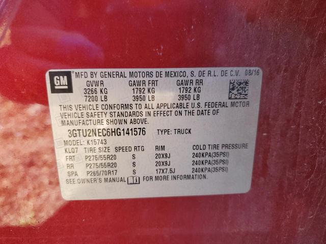 Продаж на аукціоні авто 2017 Gmc Sierra, vin: 3GTU2NEC6HG141576, номер лоту: 86531255
