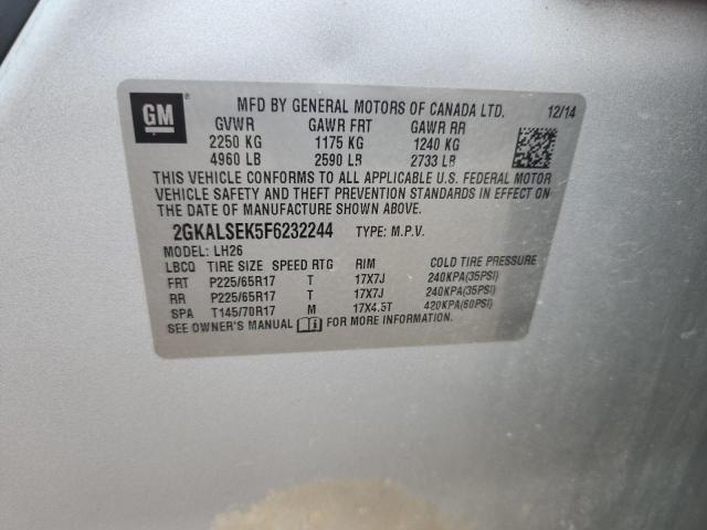 2015 Gmc Terrain მანქანა იყიდება აუქციონზე, vin: 2GKALSEK5F6232244, აუქციონის ნომერი: 90876805