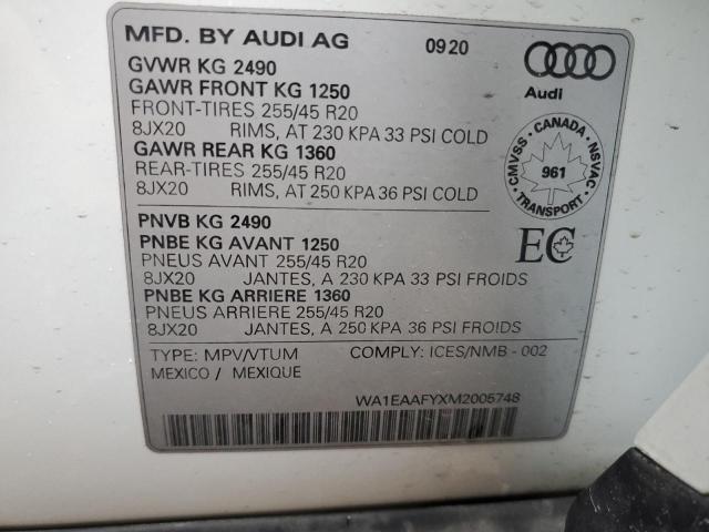 Продажа на аукционе авто 2021 Audi Q5, vin: WA1EAAFYXM2005748, номер лота: 91147505