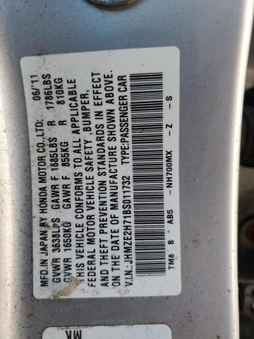 Aukcja sprzedaży 2011 Honda Insight, vin: JHMZE2H71BS011732, numer aukcji: 86597115
