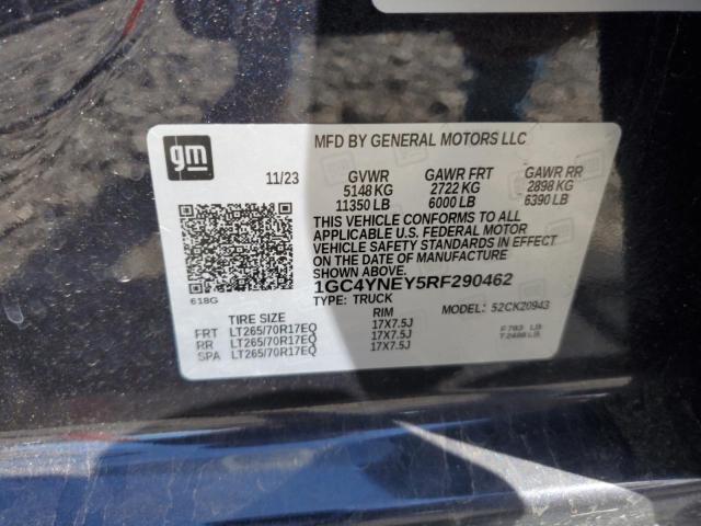 Продаж на аукціоні авто 2024 Chevrolet Silverado, vin: 1GC4YNEY5RF290462, номер лоту: 81785095