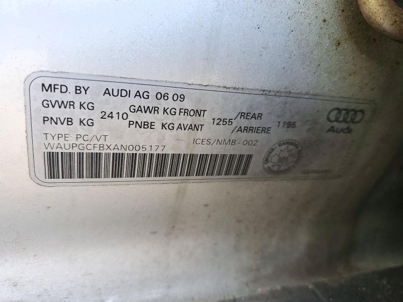 70617186 :رقم المزاد ، WAUPGCFBXAN005177 vin ، 2010 Audi A6 مزاد بيع