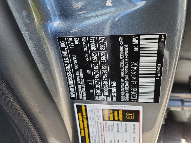 69925116 :رقم المزاد ، 4JGDF6EE4HA895436 vin ، 2017 Mercedes-benz Gls مزاد بيع
