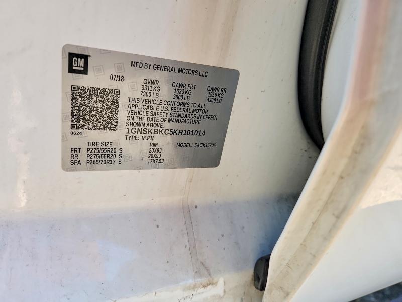 Продажа на аукционе авто 2019 Chevrolet Tahoe, vin: 1GNSKBKC5KR101014, номер лота: 71994396