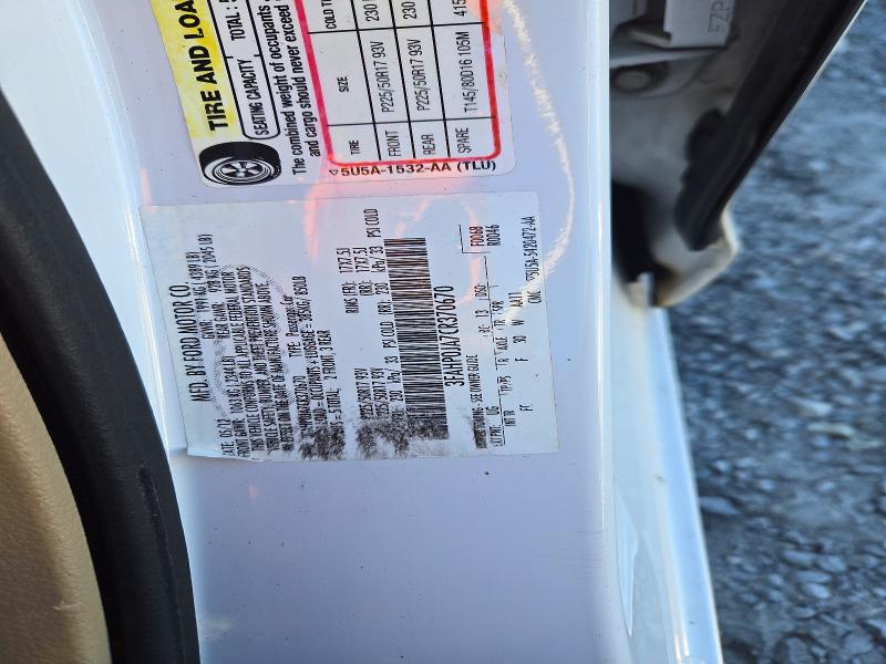 Продаж на аукціоні авто 2012 Ford Fusion, vin: 3FAHP0JA7CR370670, номер лоту: 72620456