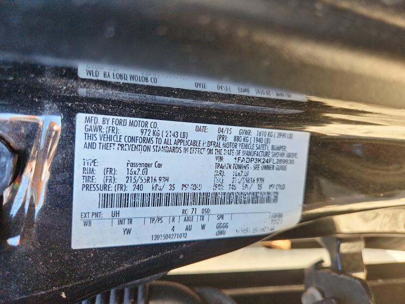 2015 Ford Focus მანქანა იყიდება აუქციონზე, vin: 1FADP3K24FL289930, აუქციონის ნომერი: 72197606