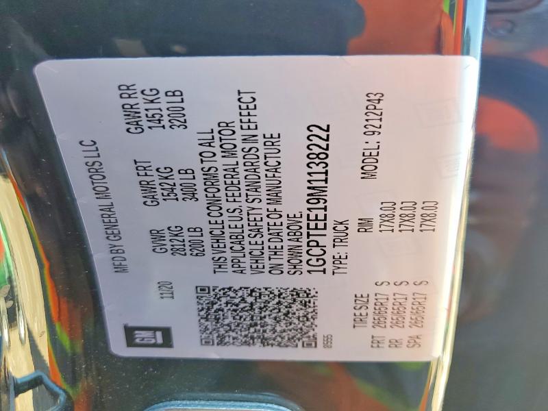 71769856 :رقم المزاد ، 1GCPTEE19M1138222 vin ، 2021 Chevrolet Colorado مزاد بيع