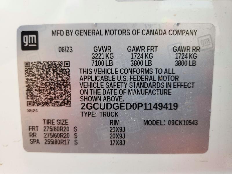Aukcja sprzedaży 2023 Chevrolet Silverado, vin: 2GCUDGED0P1149419, numer aukcji: 72933186