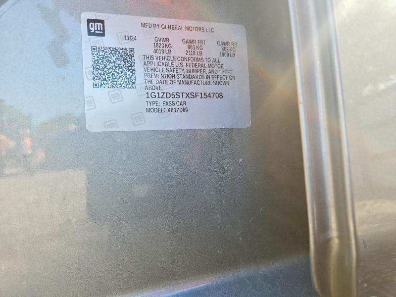 Продаж на аукціоні авто 2025 Chevrolet Malibu, vin: 1G1ZD5STXSF154708, номер лоту: 71397256