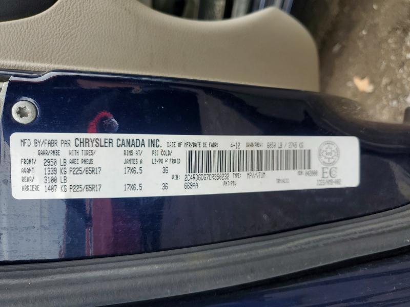 Aukcja sprzedaży 2012 Dodge Grand Caravan, vin: 2C4RDGDG7CR350232, numer aukcji: 70891976
