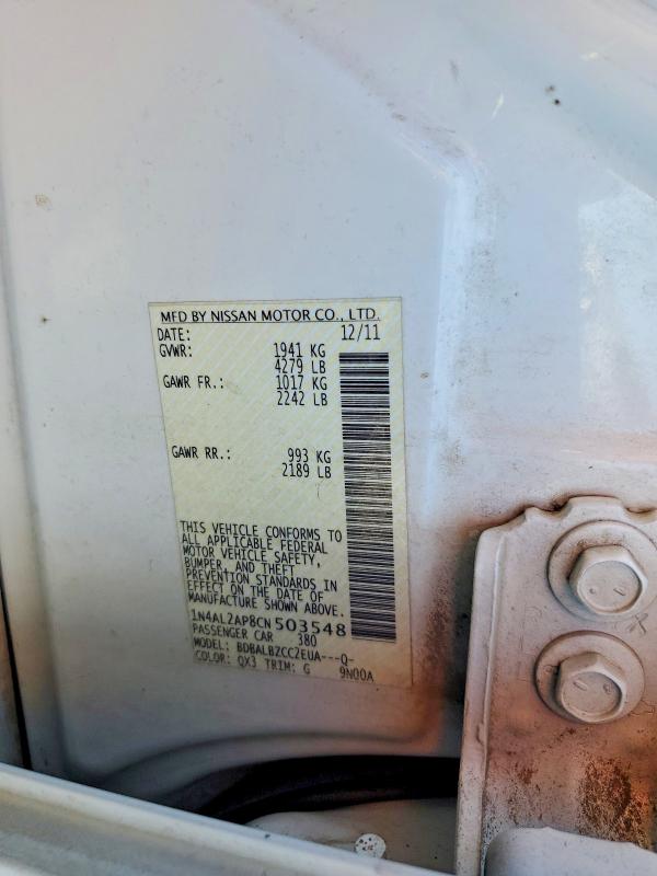 2012 Nissan Altima მანქანა იყიდება აუქციონზე, vin: 1N4AL2AP8CN503548, აუქციონის ნომერი: 71251796