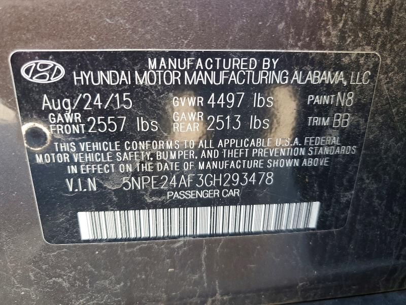 Продаж на аукціоні авто 2016 Hyundai Sonata, vin: 5NPE24AF3GH293478, номер лоту: 70926946