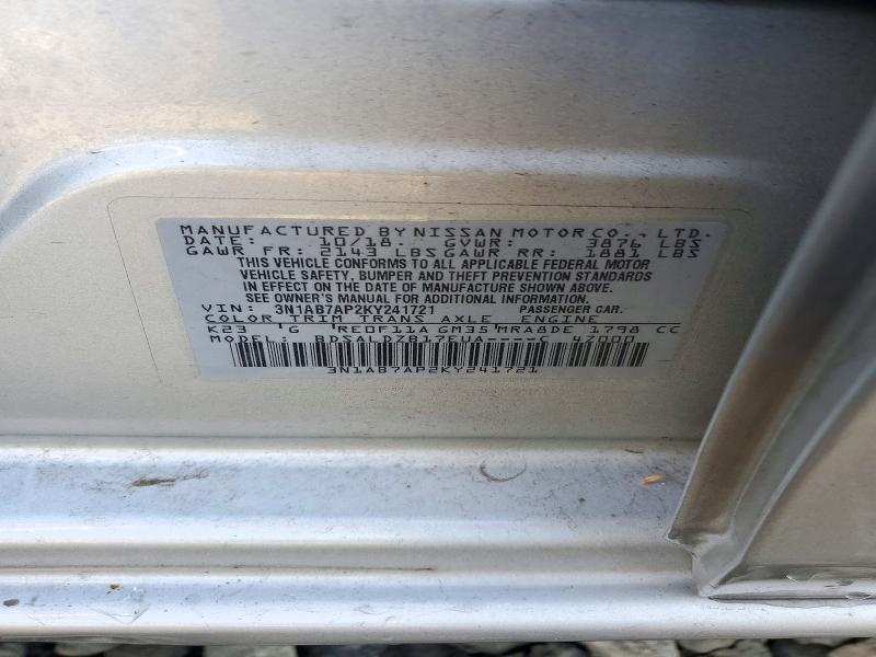 Aukcja sprzedaży 2019 Nissan Sentra, vin: 3N1AB7AP2KY241721, numer aukcji: 72118586