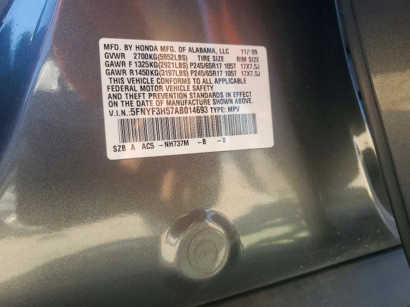 Продажа на аукционе авто 2010 Honda Pilot, vin: 5FNYF3H57AB014693, номер лота: 72451906