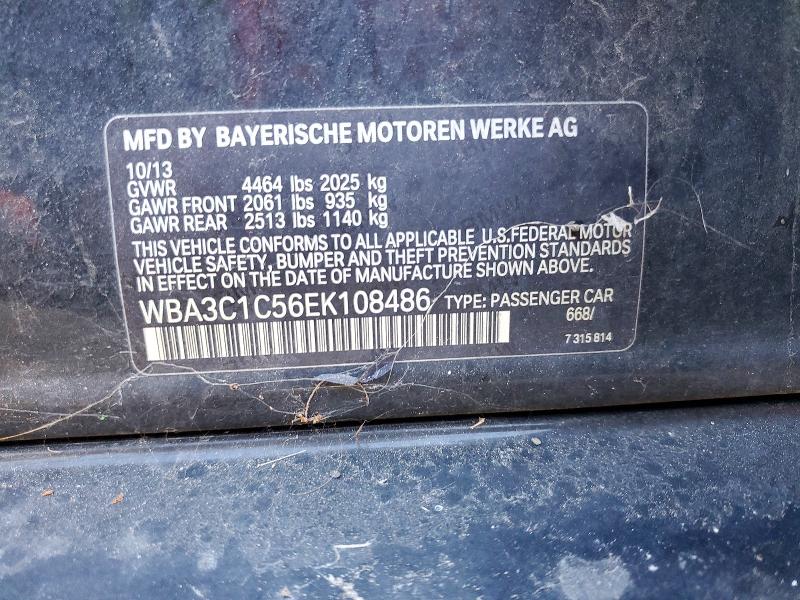 72701916 :رقم المزاد ، WBA3C1C56EK108486 vin ، 2014 Bmw 328 مزاد بيع