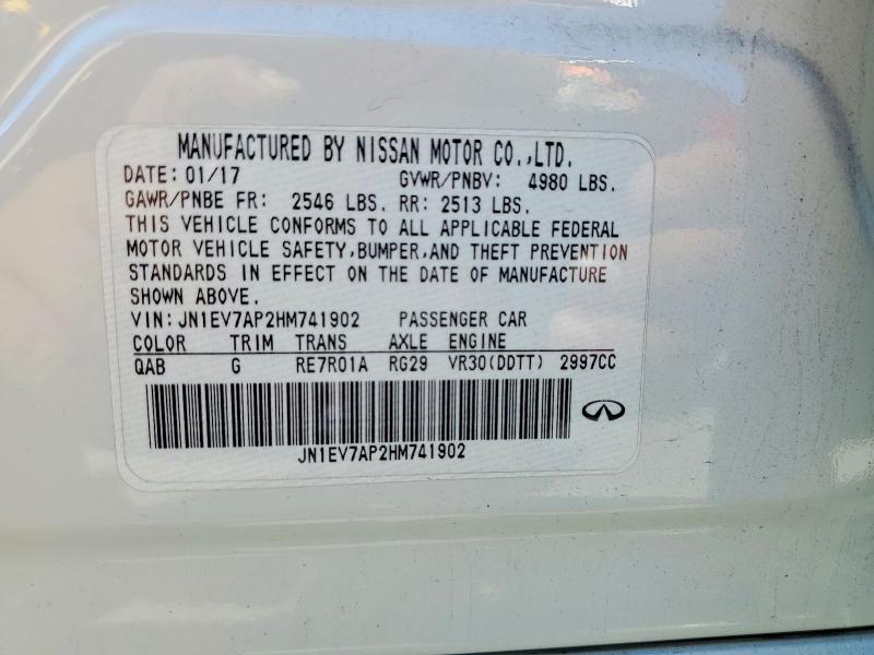 Продаж на аукціоні авто 2017 Infiniti Q50, vin: JN1EV7AP2HM741902, номер лоту: 69462906