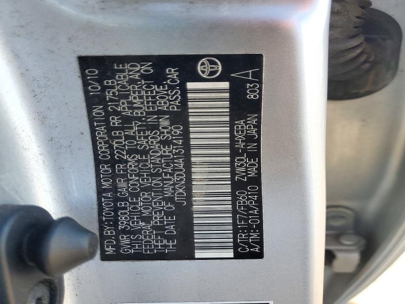 Aukcja sprzedaży 2010 Toyota Prius, vin: JTDKN3DU4A1314190, numer aukcji: 71778796