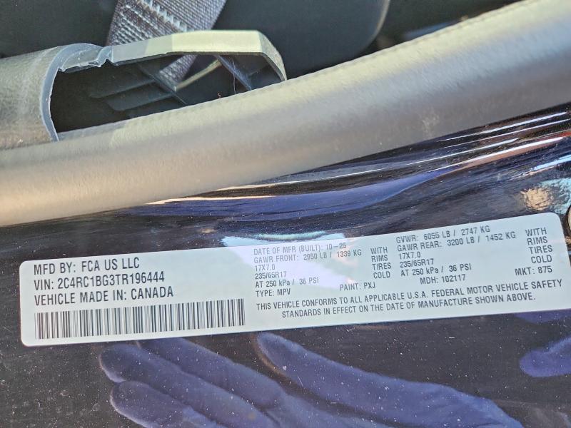 Продаж на аукціоні авто 2026 Chrysler Pacifica, vin: 2C4RC1BG3TR196444, номер лоту: 72157226