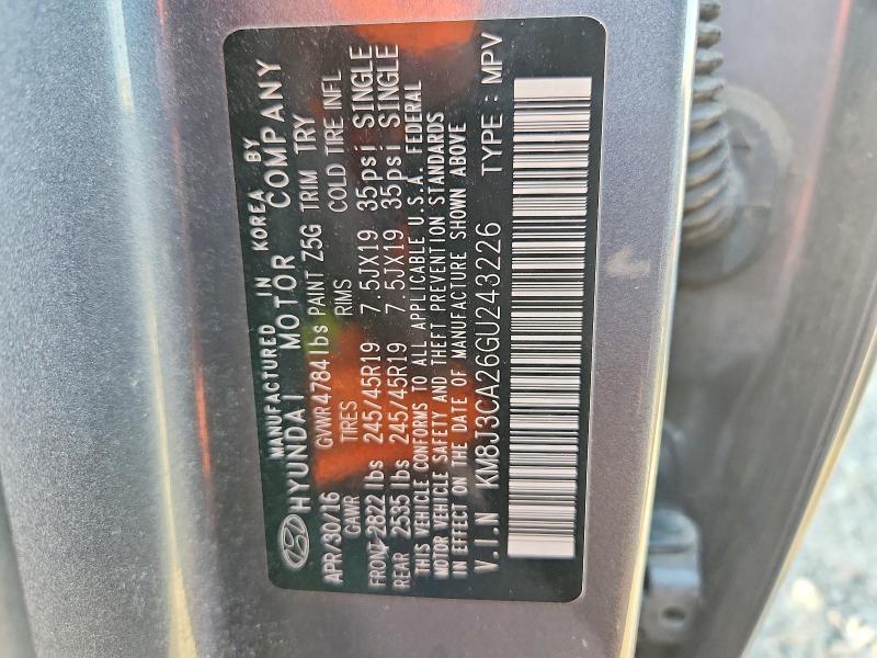 Aukcja sprzedaży 2016 Hyundai Tucson, vin: KM8J3CA26GU243226, numer aukcji: 71266546