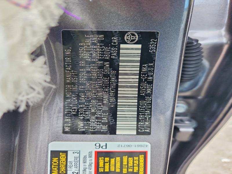 Aukcja sprzedaży 2017 Toyota Camry L/, vin: 4T1BF1FK7HU784716, numer aukcji: 71745726
