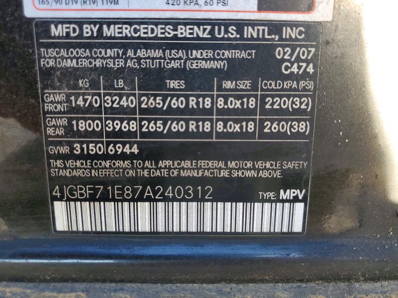 Продажа на аукционе авто 2007 Mercedes-benz Gl, vin: 4JGBF71E87A240312, номер лота: 72202266
