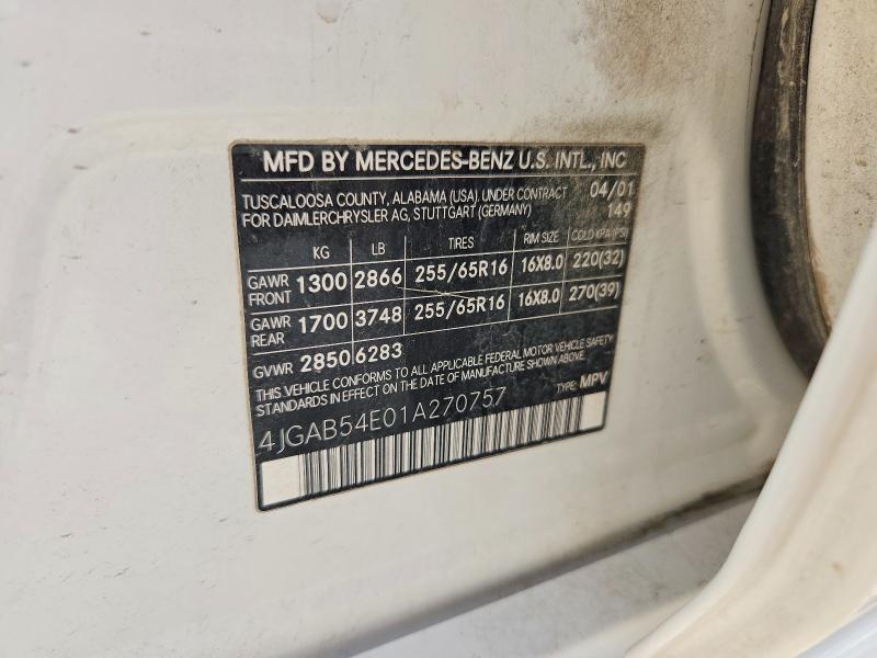 Aukcja sprzedaży 2001 Mercedes-benz Ml, vin: 4JGAB54E01A270757, numer aukcji: 71286146